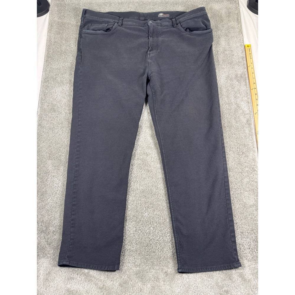 Faherty Brand Extended Mens 5-Pocket Pants Charcoal Gray 46x32 Straight Leg
